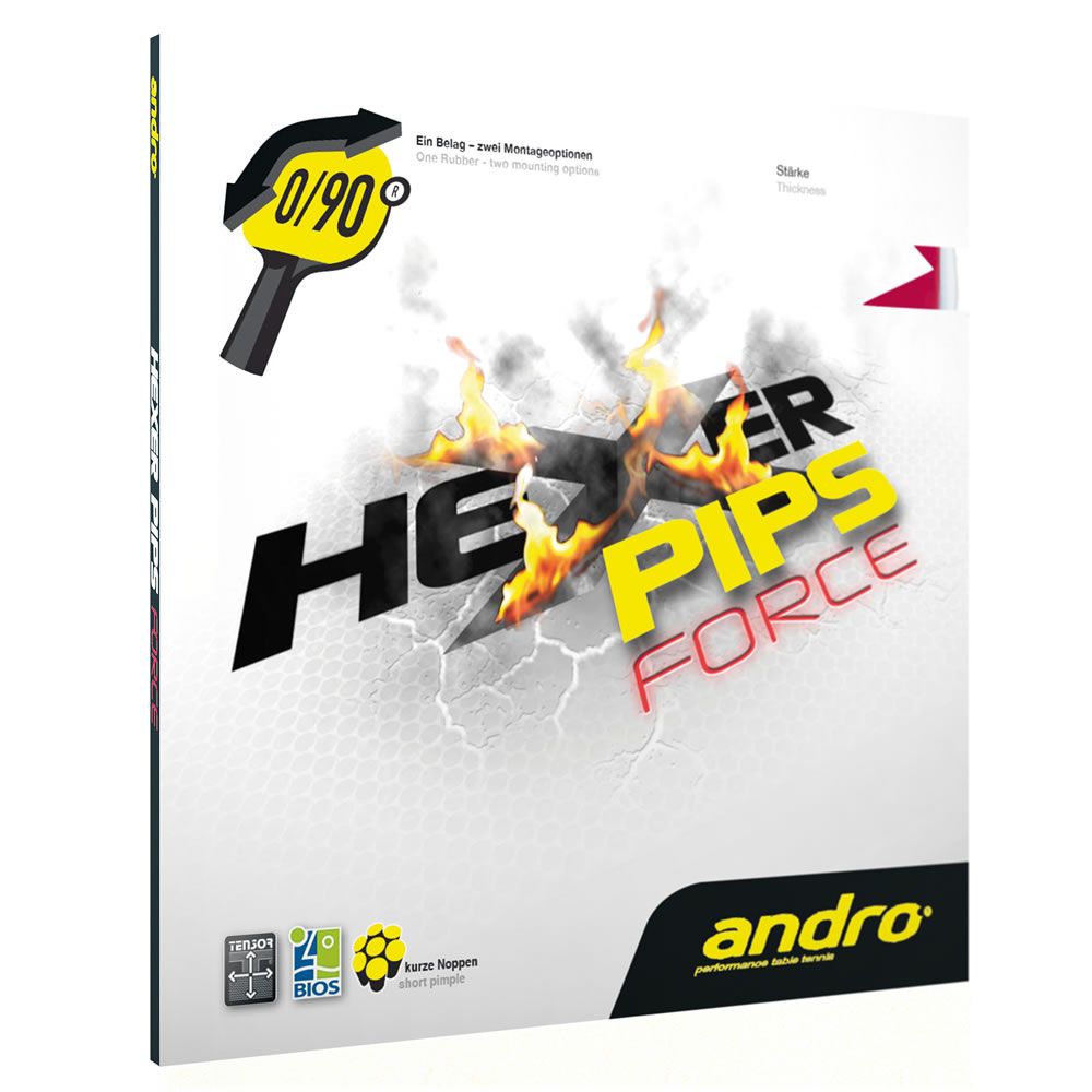 Table Tennis Rubber - Andro Hexer Pips Force