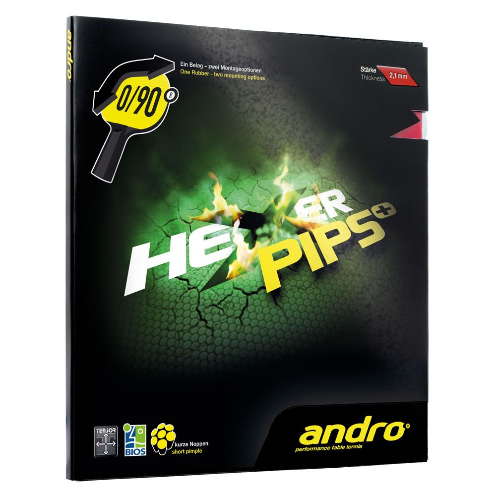 Table Tennis Rubber - Andro Hexer Pips+